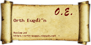 Orth Eugén névjegykártya